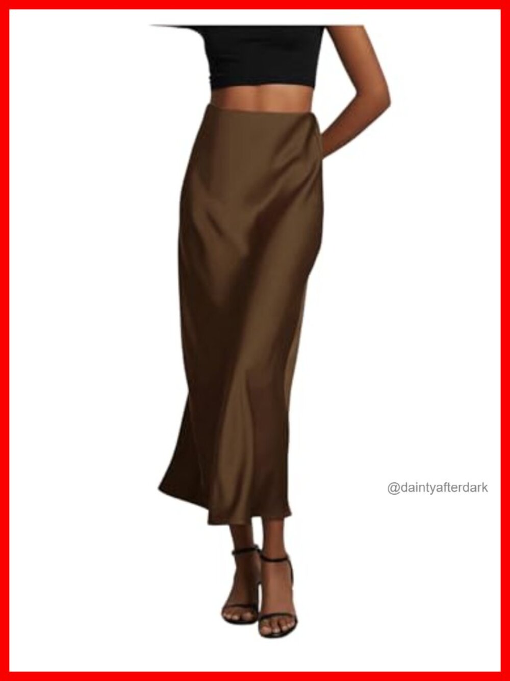 Maxi Satin High Waisted A Line Fishtail Skirt for Women